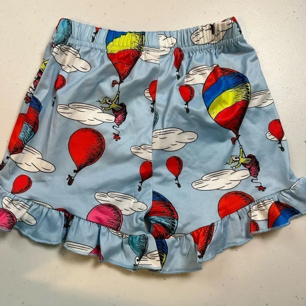 NWT Toddler Girls Red Blue Shorts & Short Sleeve Tee Dress Seuss” - Size 3/4T